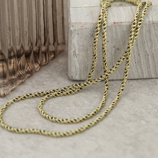 Gouden fantasie collier 45.5 cm 14 karaat