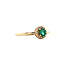 Gouden entourage ring met smaragd en diamant 14 karaat* Nieuw