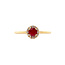 Gold entourage ring with ruby and diamond 14 carat* New