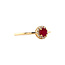 Gold entourage ring with ruby and diamond 14 carat* New