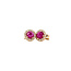 Gold entourage stud earrings with ruby and diamond 14 carat* New