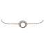 Weißgoldenes Armband mit Perle und Zirkonia 17 cm 18 Karat