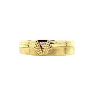 Gouden heren ring met diamant 14 karaat