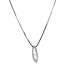 Weißgoldenes Collier mit Zirkonia-Anhänger 42 cm 14 Karat