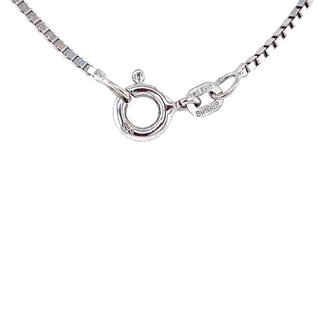 White gold necklace with zirconia pendant 42 cm 14 karat