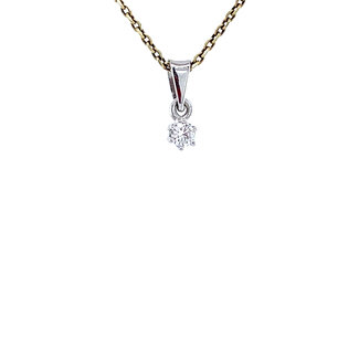 White gold solitaire pendant with diamond 18 karat* new
