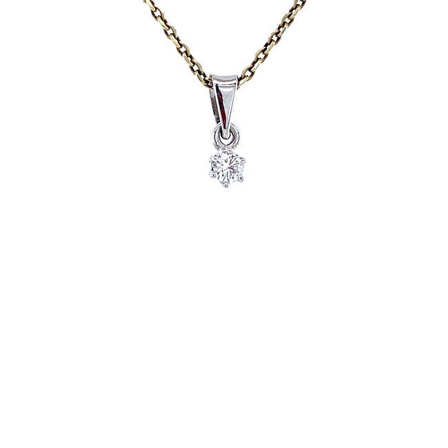 White gold solitaire pendant with diamond 18 karat* new