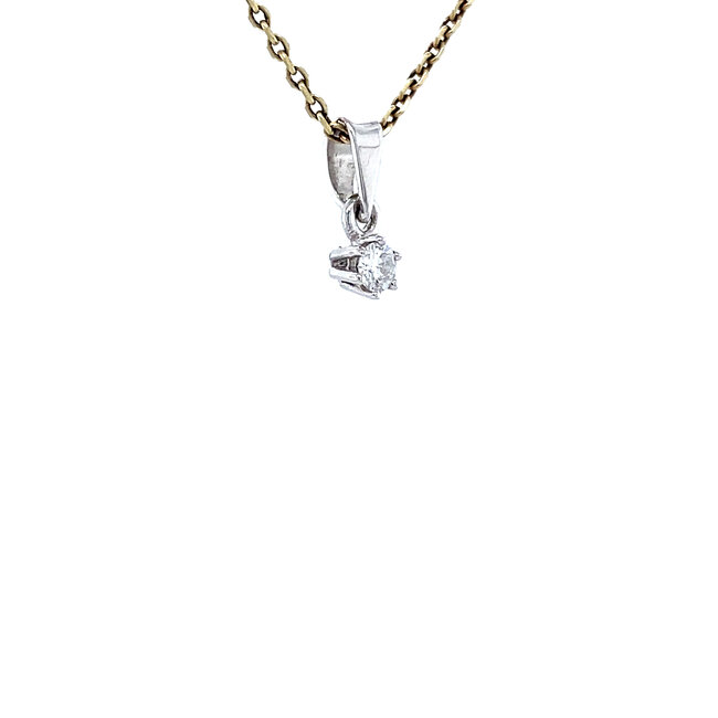 White gold solitaire pendant with diamond 18 karat* new