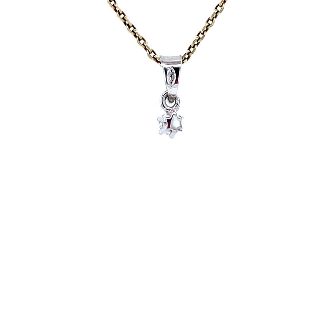 Witgouden solitair hanger met diamant 18 karaat* nieuw