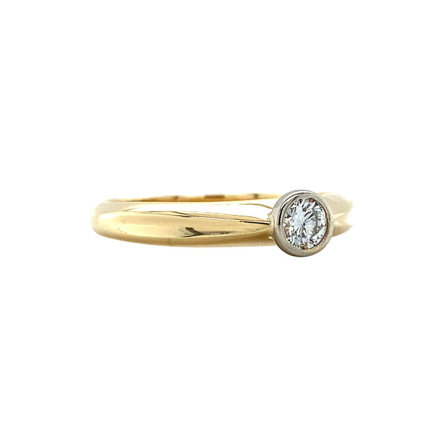 Gouden solitair ring met diamant van Diamonde 14 krt