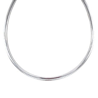 Weißgoldenes Omega-Collier 45 cm 14 Karat