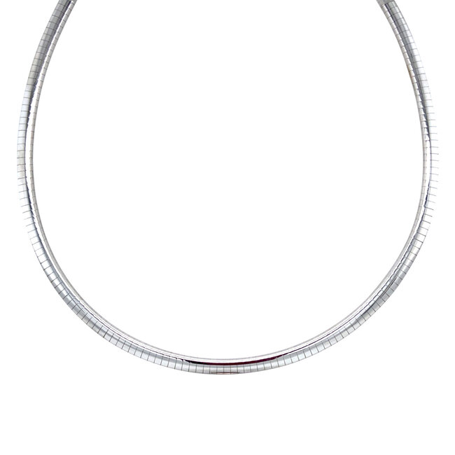 Weißgoldenes Omega-Collier 45 cm 14 Karat