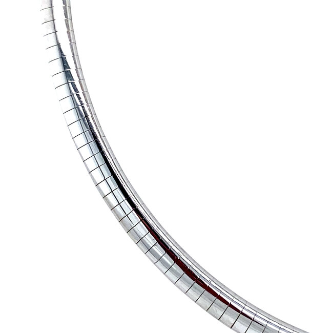 White gold omega necklace 45 cm 14 karat