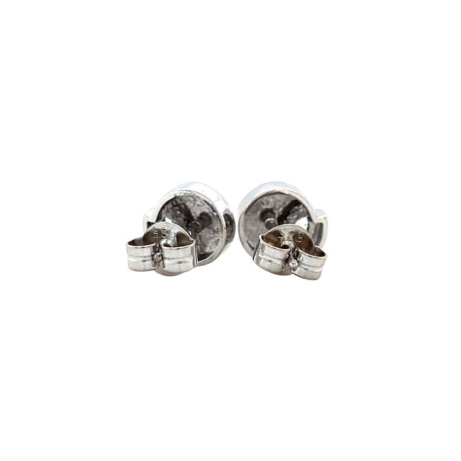 White gold stud earrings with zirconia 14 karat