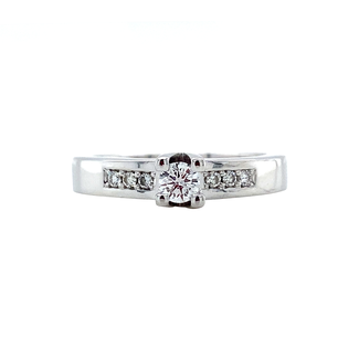 Witgouden ring met diamant 14 karaat