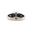 White gold ring with gray pearl 14 karat