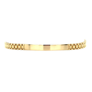 Goldenes Plattenarmband mit Rolex-Gliedern 19 cm 14 Karat