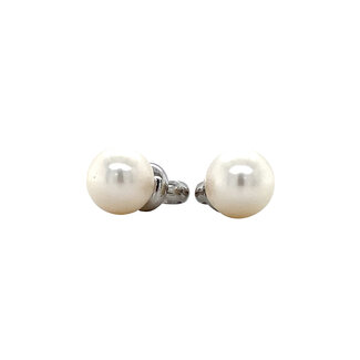 White gold creole pendants with 14 carat pearl