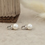 White gold creole pendants with pearl 14 karat