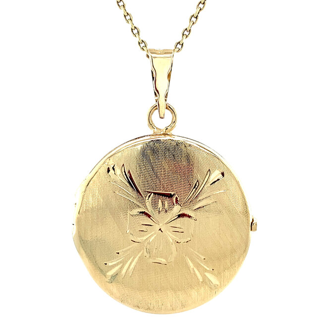 Gouden medaillon met gravure 14 karaat