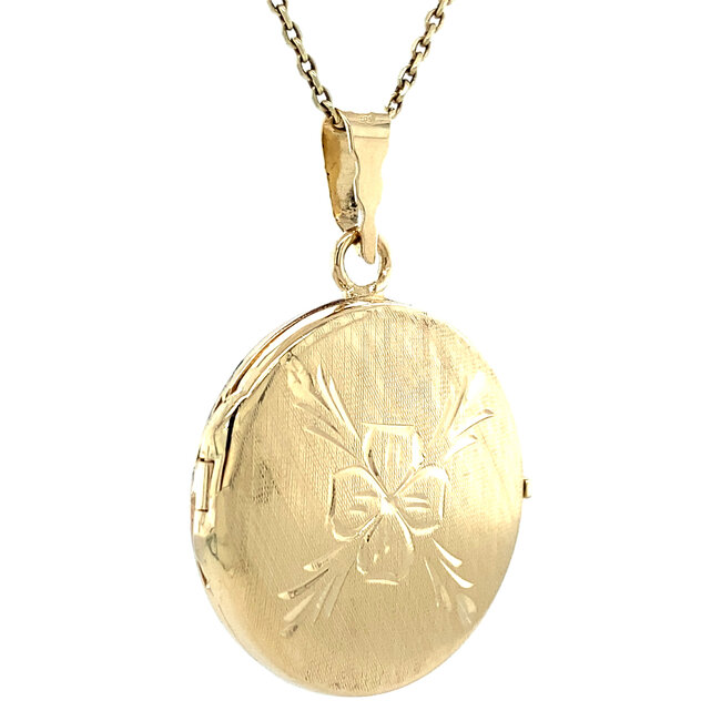 Gouden medaillon met gravure 14 karaat