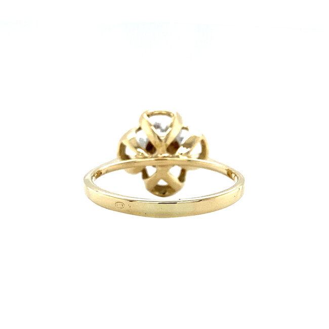Goldener Entourage-Ring mit Diamant 14 Karat