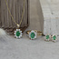 Gouden entourage hanger met diamant en smaragd 14 karaat* Nieuw