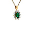 Gouden entourage hanger met diamant en smaragd 14 karaat* Nieuw