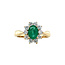 Gouden entourage ring met diamant en smaragd 14 karaat* Nieuw