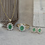 Gouden entourage ring met diamant en smaragd 14 karaat* Nieuw