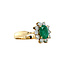 Gouden entourage ring met diamant en smaragd 14 karaat* Nieuw