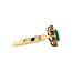 Gouden entourage ring met diamant en smaragd 14 karaat* Nieuw