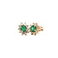 Gouden entourage oorstekers met diamant en smaragd 14 karaat* Nieuw