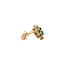 Gouden entourage oorstekers met diamant en smaragd 14 karaat* Nieuw