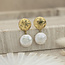 Gold ear jewelry with pearl 18 karat