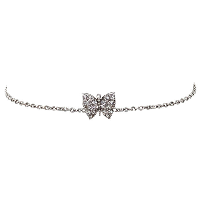 White gold bracelet with zirconia butterfly 18 karat