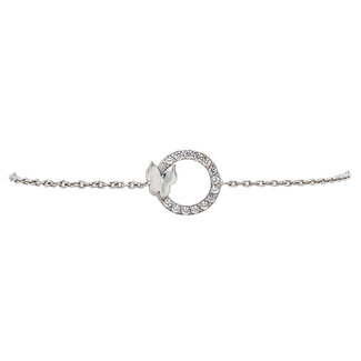 Weißgoldenes Armband mit Zirkonia 17-18,5 cm 18 Karat