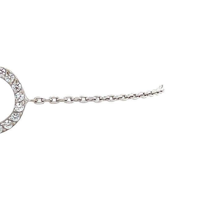 White gold bracelet with zirconia 17-18.5 cm 18 karat