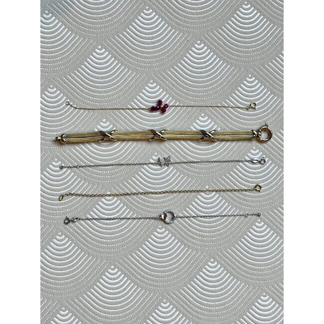 Witgouden armband met zirkonia 17-18.5 cm 18 karaat