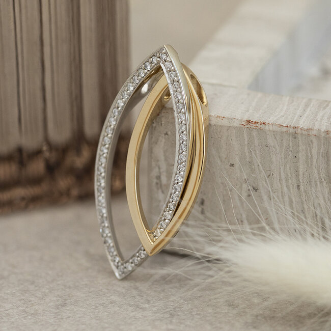 Gouden hanger met diamant 18 karaat