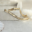 Gouden schakel armband bicolour 21 cm 14 karaat