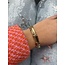 Gold link bracelet bicolour 21 cm 14 karat