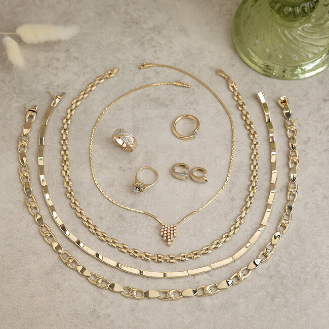 Gouden choker 45 cm 14 karaat