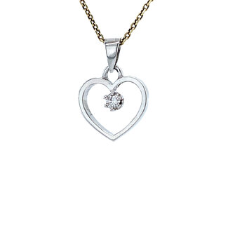 White gold heart pendant with 18 carat diamond