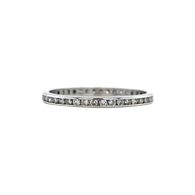 White gold alliance ring 14 karat