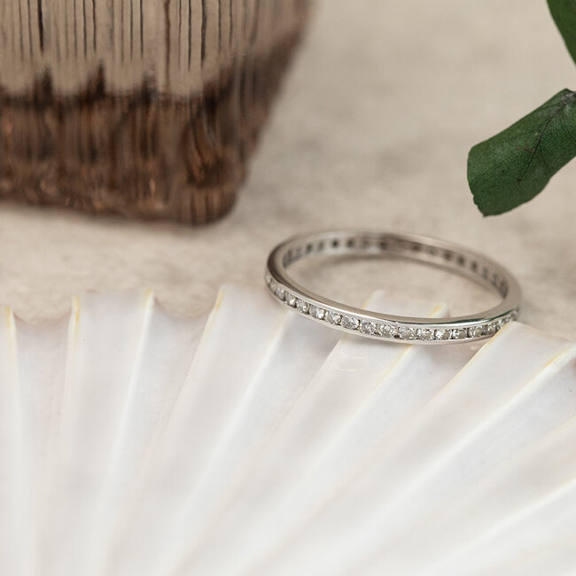 Witgouden alliance ring 14 karaat