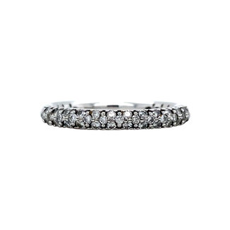 Witgouden pave ring met diamant 18 karaat