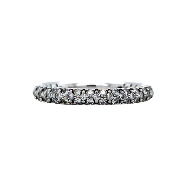 Witgouden pave ring met diamant 18 karaat