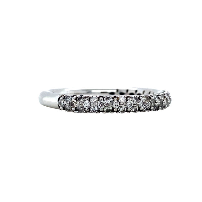 Witgouden pave ring met diamant 18 karaat