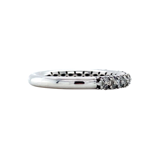 Witgouden pave ring met diamant 18 karaat